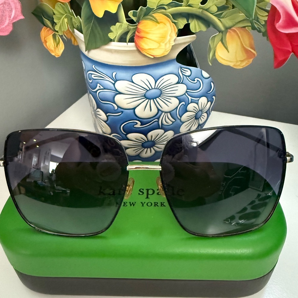 Kate Spade FENTON/G/S 807 Womens Sunglasses Silver Black/Grey Blue Gradient 60mm